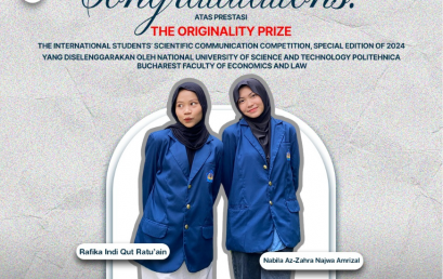 mahasiswa Bisnis Digital Universitas Lampung meraih The Originality Prize pada International Student’s Scientific Communication Competition