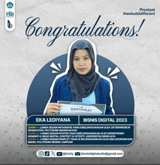 Mahasiswa Bisnis Digital FEB Unila meraih 3 gelar perlombaan