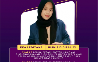 Mahasiswi Bisnis Digital FEB UNILA meraih juara 1 dalam perlombaan desain poster