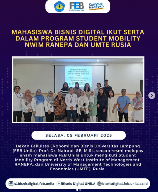 Mahasiswa Bisnis Digital ikut serta dalam program Student Mobility NWIM Ranepa dan UMTE Rusia