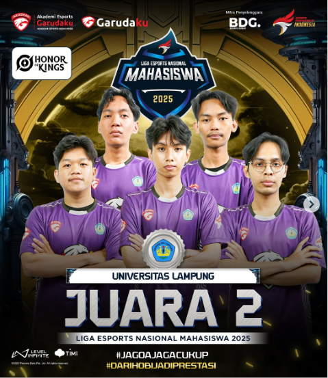 Mahasiswa Bisnis Digital Meraih Juara 2 Liga Esports Nasional Mahasiswa 2025 divisi HOK