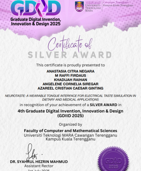 Mahasiswa Bisnis Digital FEB UNILA Meraih SILVER AWARD of 4th Graduate Digital Invention, Innovation & Design (GDIID 2025)