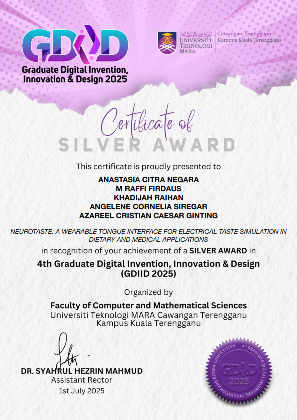 Mahasiswa Bisnis Digital FEB UNILA Meraih SILVER AWARD of 4th Graduate Digital Invention, Innovation & Design (GDIID 2025)